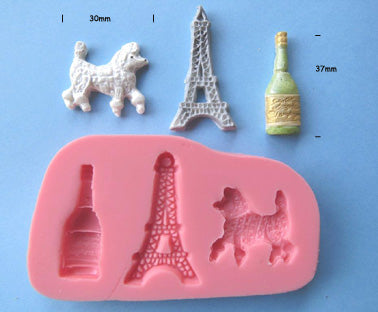 PARISIAN MOULD - EIFFEL TOWER-POODLE-CHAMPAGNE - Earl Mould