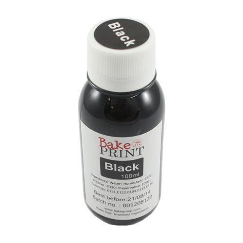 BLACK - EDIBLE INK REFILL BOTTLE 100ML - For CANNON