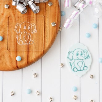 Elephant Calf (Jungle) Raise It Up / Deboss Cookie Stamp