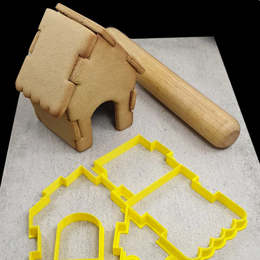 Interlocking Gingerbread House Cutter  Custom Cookie Cutters