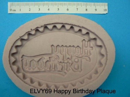 ELV69 Happy Birthday Plaque Silicone Mould