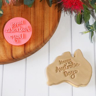 Aust. - Happy Australia Day Emboss 3D Printed Cookie Stampp