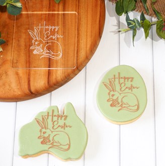 Easter - Happy Easter with Bilby Raise It Up / Deboss Cookie Stamp