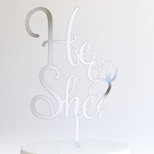 He or She Cake Topper