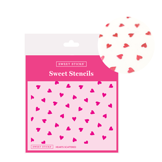 Hearts Scattered Pattern Cookie Stencil by Sweet Sticks