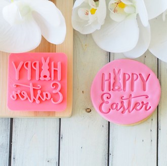 Easter - Hoppy Easter Emboss 3D Printed Cookie Stamp