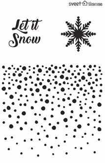 Christmas Snow Background and Let it Snow Stencil