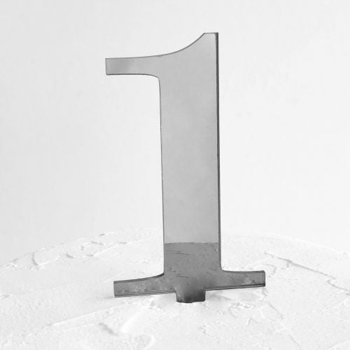 Number 1 Cake Badge Silver - Sandra Dillon