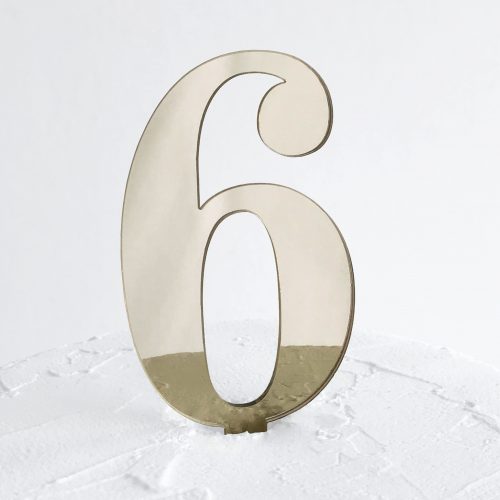 Number 6 Cake Badge Gold - Sandra Dillon