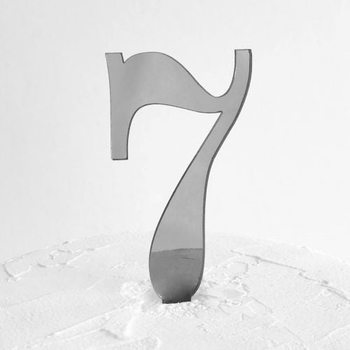 Number 7 Cake Badge Silver - Sandra Dillon