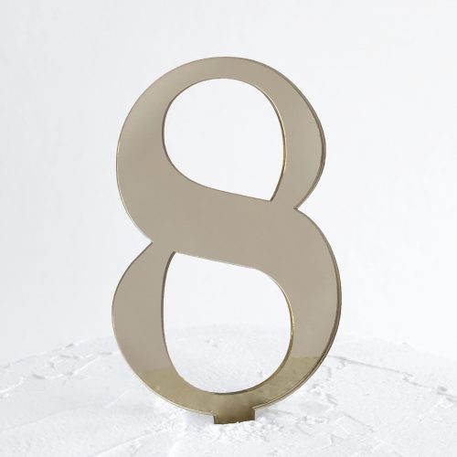 Number 8 Cake Badge Gold - Sandra Dillon