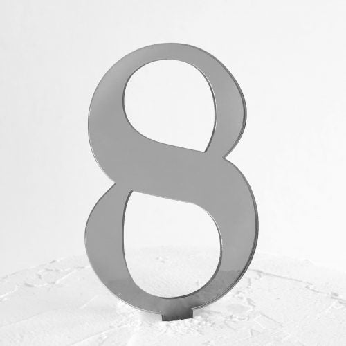 Number 8 Cake Badge Silver - Sandra Dillon