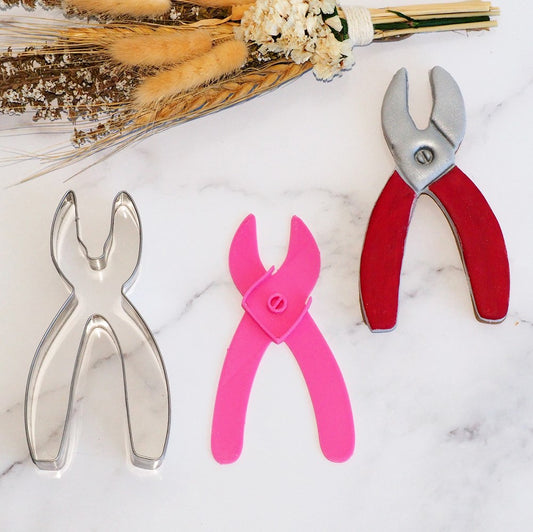 Stamp Set - Pliers Emboss 3D Printed Cookie Stamp + Stainless Steel Cookie Cutter