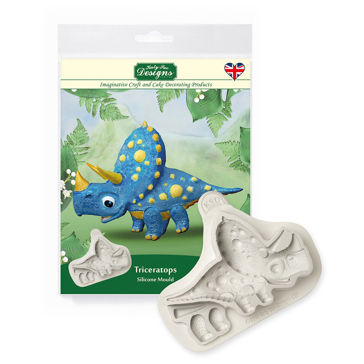 Triceratops Silicone Mould - Katy Sue Mould