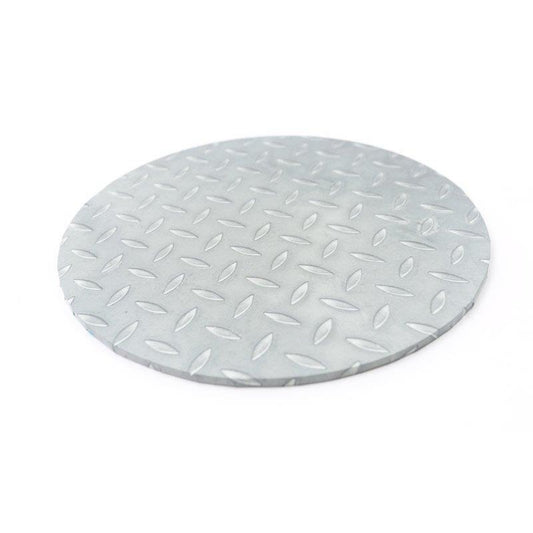 10" Round Printed Masonite Cake Board - Checker Plate