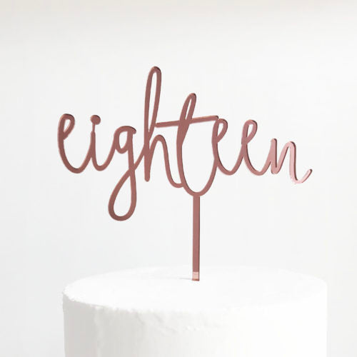 Wild Eighteen Cake Topper - Rose Gold