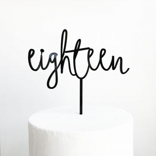 Wild Eighteen Cake Topper - Black