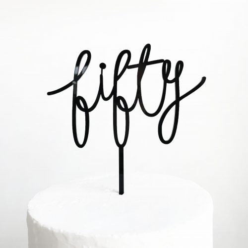 Wild Fifty Cake Topper - Black