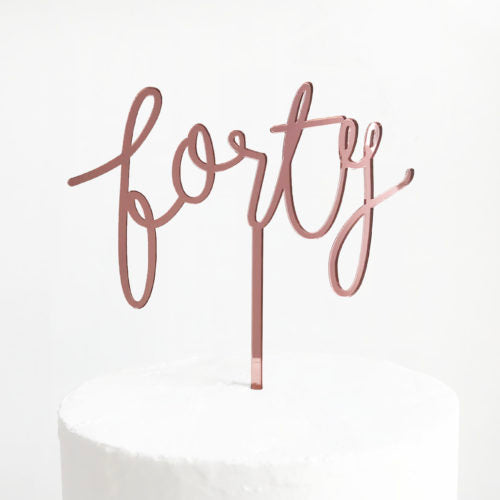 Wild Forty Cake Topper - Rose Gold