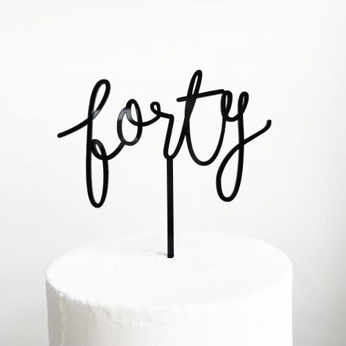 Wild Forty Cake Topper - Black