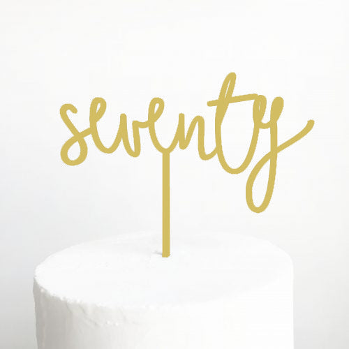 Wild Seventy Cake Topper - Gold Mirror