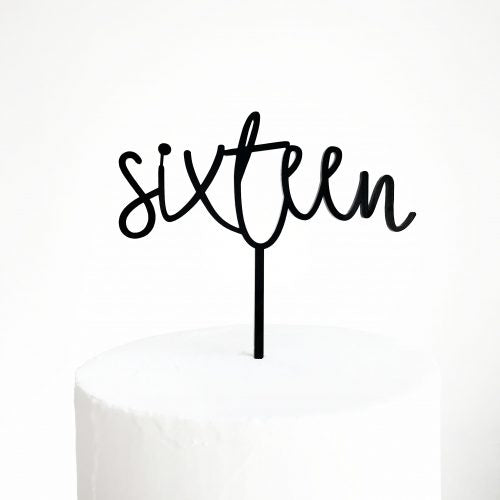 Wild Sixteen Cake Topper - Black