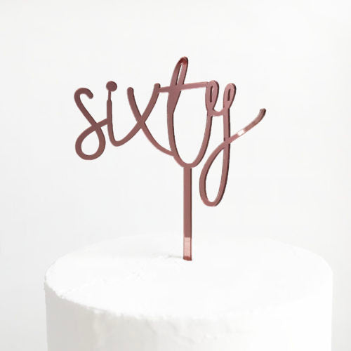 Wild Sixty Cake Topper - Rose Gold