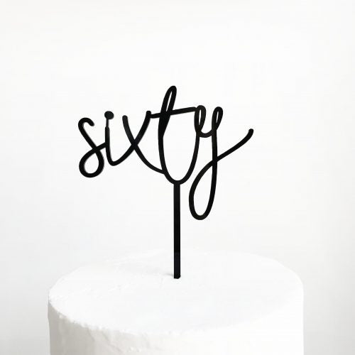 Wild Sixty Cake Topper - Black