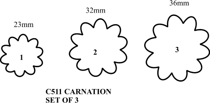 Carnation Cutters set of 3 c511