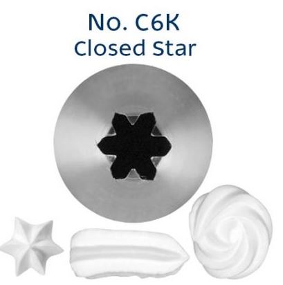 LOYAL No. C6K CLOSED STAR MEDIUM S/S Piping Tip