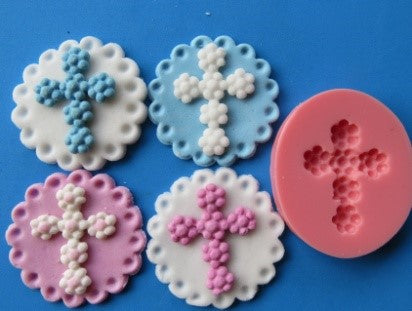 ELV226 Floral Cross SILICON MOULD