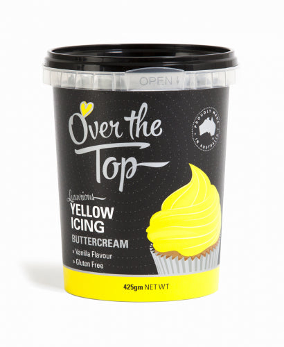Over The Top Butter Cream Icing - Yellow - 425g - Gluten Free
