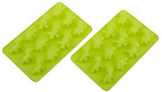SILICONE DINOSAUR 8 CUP CHOCOLATE MOULD SET 2 - GREEN