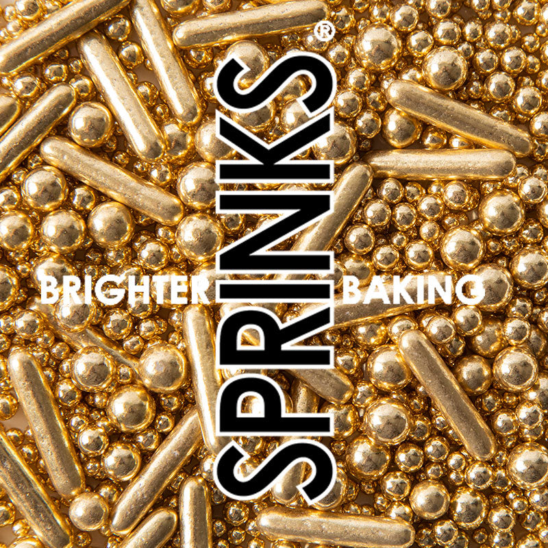 500G BUBBLE & BOUNCE SHINY GOLD SPRINKLES - BY SPRINKS