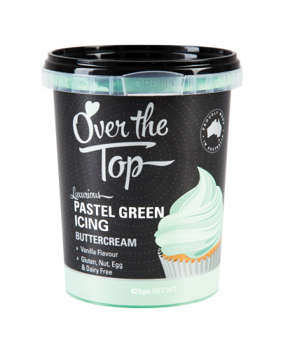 Over The Top Butter Cream Icing - Pastel Green  - 425g - Gluten Free