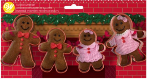 Wilton Gingerbread Family Cookie Cutter Set, Steel, Brown, 2.69 x 23.62 x 12.7 cm