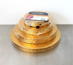 12" Round Gold Masonite Cake Board