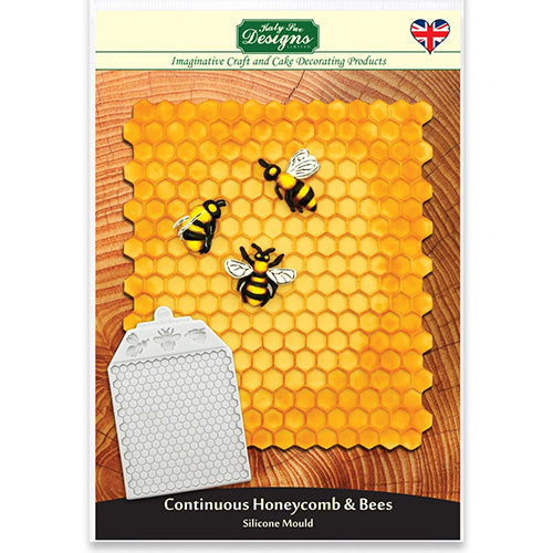 Continuous Honeycomb and Bees Silicone Mould - Katy Sue Mould