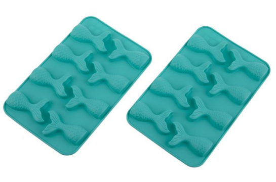 SILICONE MERMAID 8 CUP CHOCOLATE MOULD SET 2 - TURQUOISE