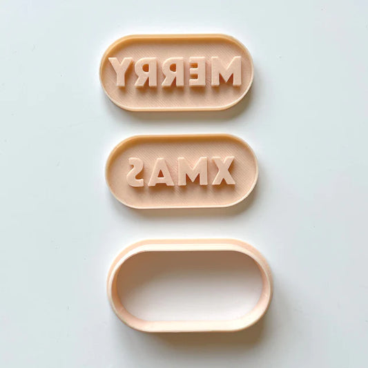 MERRY XMAS Pill Set (Little Biskut)  Custom Cookie Cutters