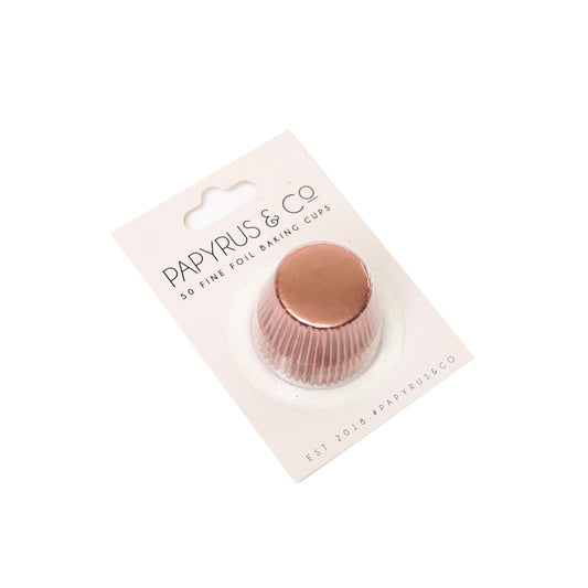 PAPYRUS MINI ROSE GOLD FOIL BAKING CUPS (50 PACK) - 35MM BASE