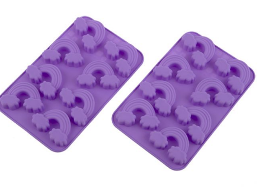 SILICONE RAINBOW 8 CUP CHOCOLATE MOULD SET 2 - PURPLE