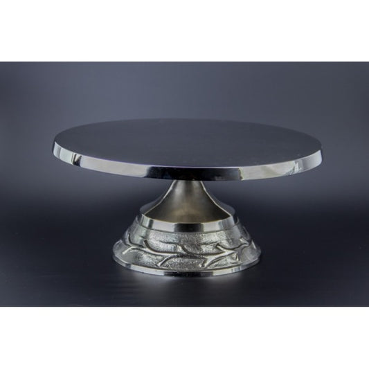 ROUND TAPERED CAKE STAND - 14INCH SILVER