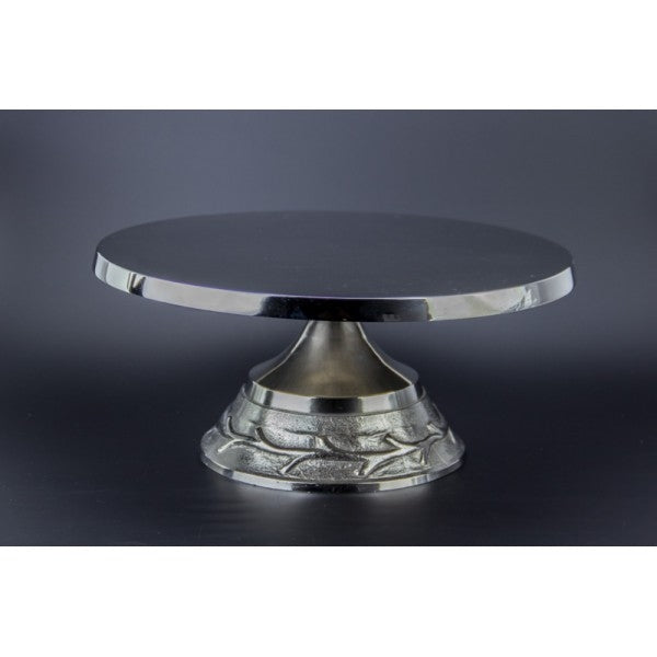 ROUND TAPERED CAKE STAND - 14INCH SILVER