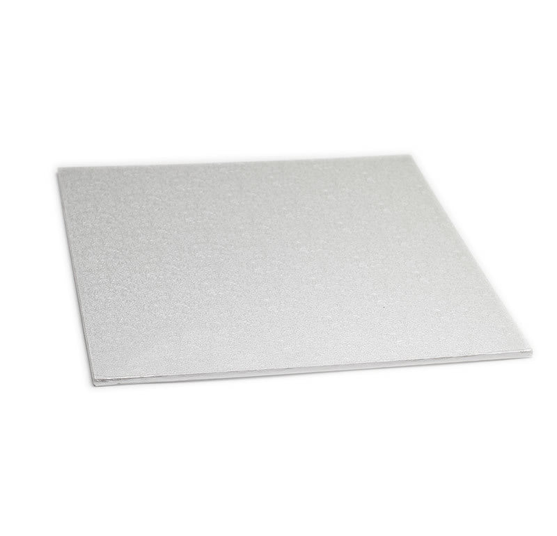 13" Square Silver Masonite Cake Board