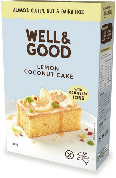 Gluten Free Lemon Coconut Cake Mix Well and Good- 475g
