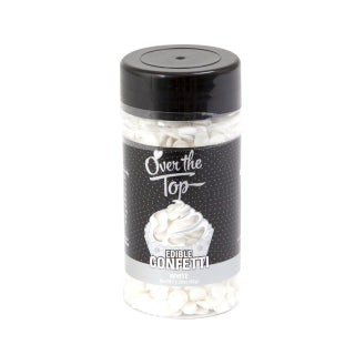 Over The Top Edible Confetti - White -  Cake Decorating 65g - Gluten Free Sprinkles