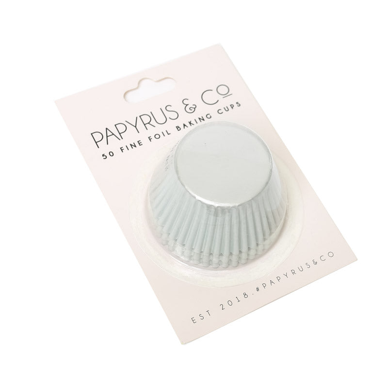 PAPYRUS MEDIUM WHITE FOIL BAKING CUPS (50 PACK)  - 44mm Base